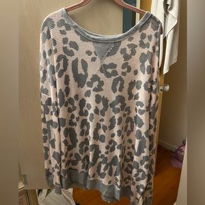 Leopard print womenβs long sleeve shirt BNWT